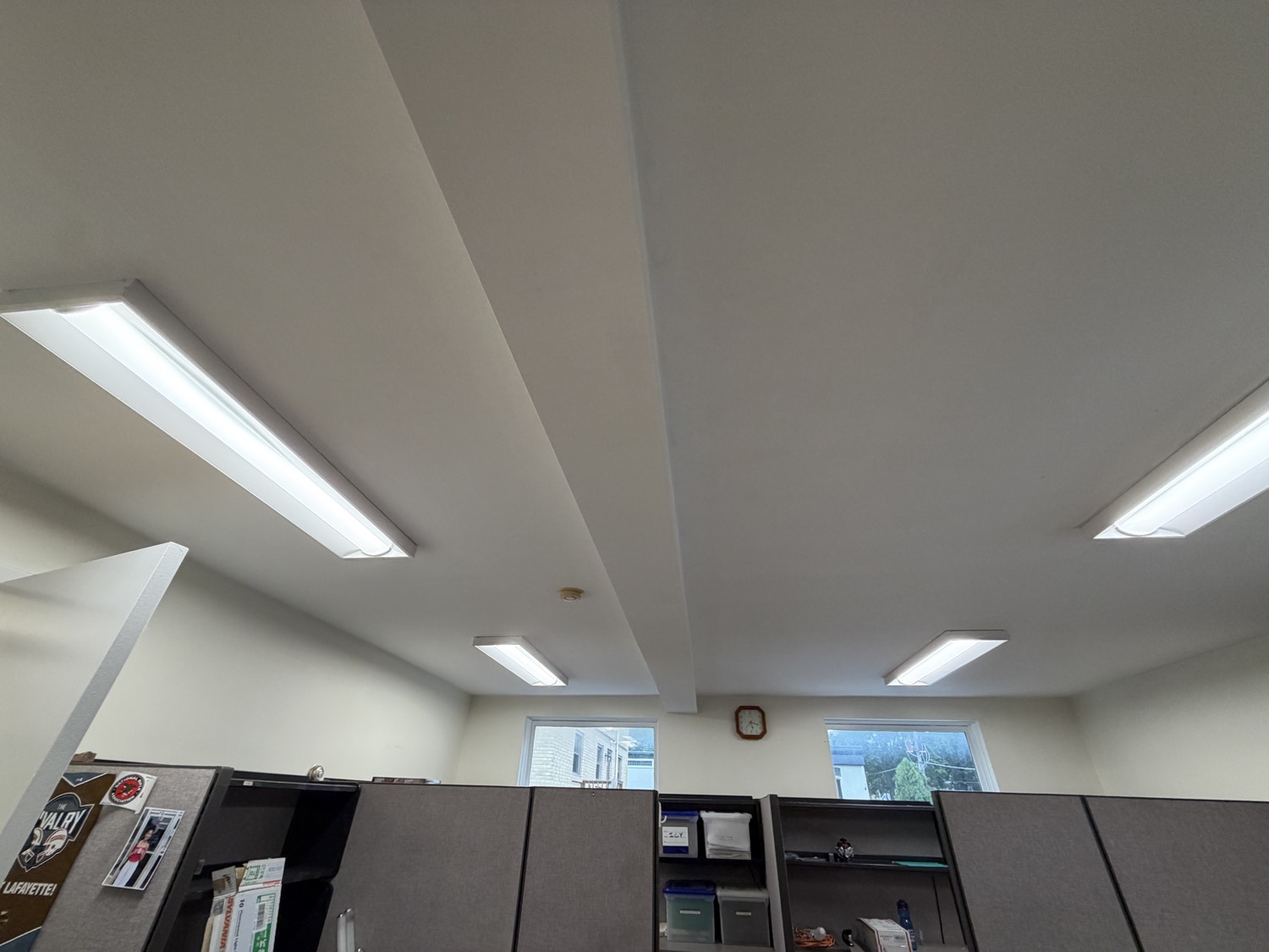 Surface wraparound lights in an office