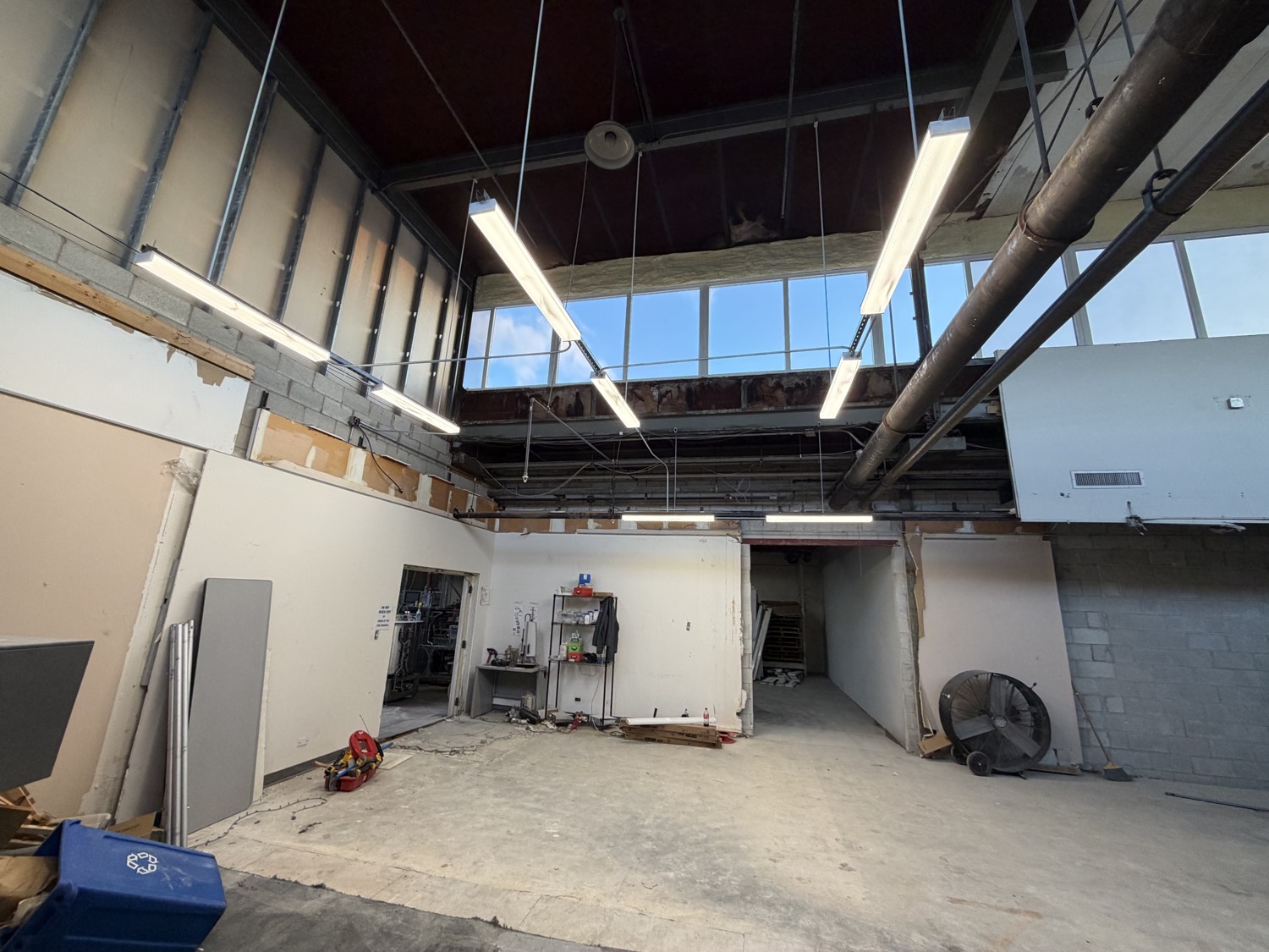 Warehouse hanging lights