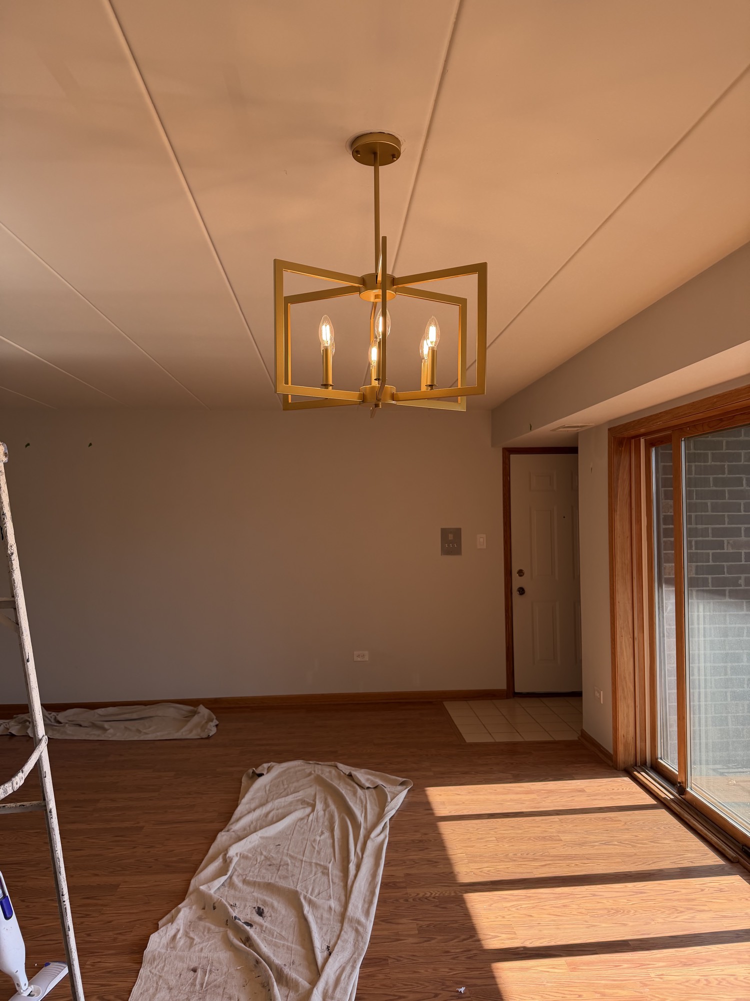 Gold cage chandelier