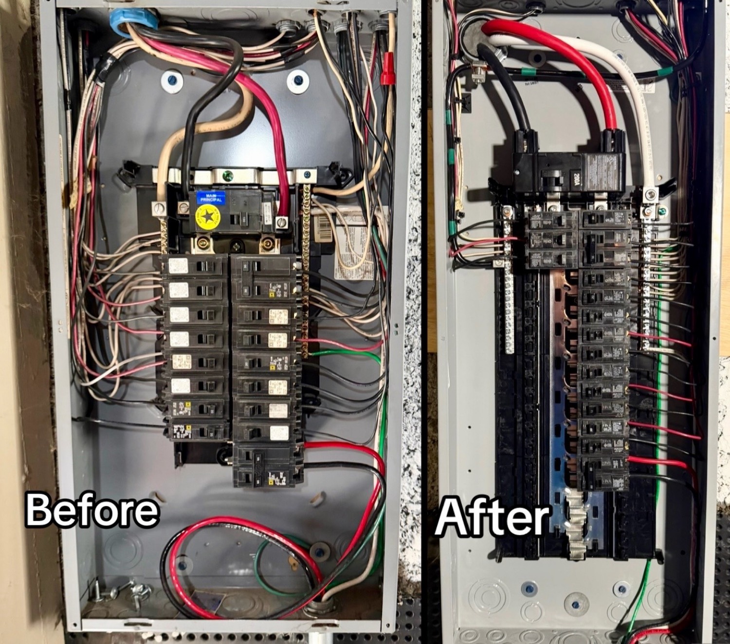 Before and after panel interior